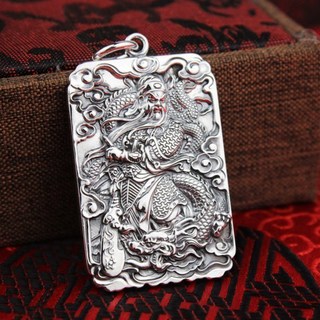 佛牌 武財神關公龍牌 No.27 999純銀足銀 項鍊吊墬 避邪開運轉運 韓版守護神, 1個