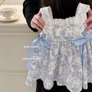 韓妞小公主青花瓷設計女童洋裝 現貨 女童禮服 女童派對洋裝