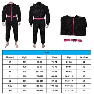 블랙 오징어 코스프레 의상 게임 점프 슈트 파티 트랙 슈트 복장 소품 역할 놀이 클래식 의상 123 성능