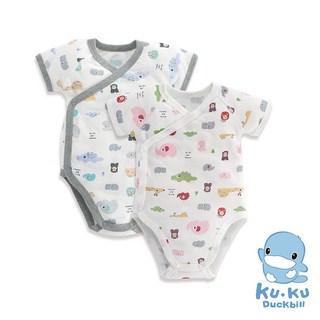 KUKU 酷咕鴨 懶人洞洞包屁衣 兩入裝 (0-6M/6-12M) - 多款花色包屁衣