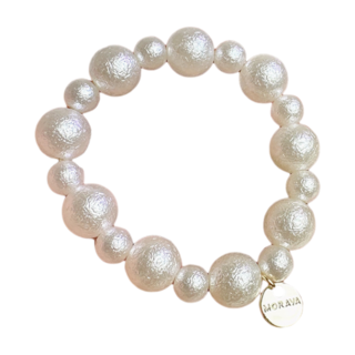 Justsong 優雅法式珍珠彈力髮圈 珍珠髮飾 髮圈 手鍊