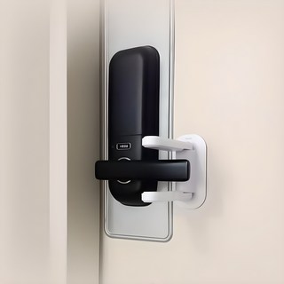 모락 현관문 안전고리 이중장금 문손잡이 안전잠금장치 화이트, 1개