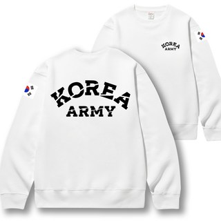 KOREA 백프린팅 맨투맨 기모티 대한민국 헤비 코튼 남자 긴팔티 겨울 상의 빅사이즈 티셔츠