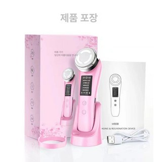 픽셀러 가정용울쎄라 관리기 초음파 갈바닉 고주파, 핑크 5모드 호화형, 기본 모델명/품번