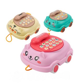 888便利購 幼兒早教多功能電話 中英切換 電話聲 趣味音效 益智啟蒙, 1個, 粉紅色, 粉紅色