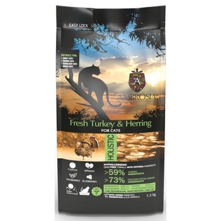 安柏希雅無穀鮮肉貓糧 1.5kg買大送小 貓飼料, 1個, 成貓/高齡/結紮/體控貓-火雞+鯡魚,送150g*1包(隨機試吃包)