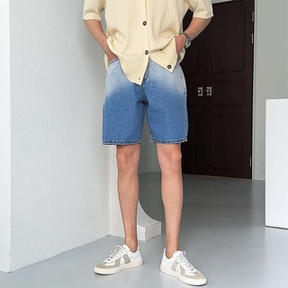 치트키 스텝 투톤 그라데이션 데님 반바지