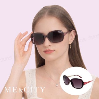 ME&CITY 浮雕閃耀花紋金屬太陽眼鏡 抗UV400 (ME 1218 J01)