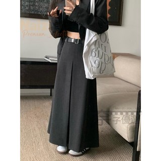 新竹出貨 秋冬加厚磨毛質感長裙氣質顯瘦半身裙 長裙 過膝裙