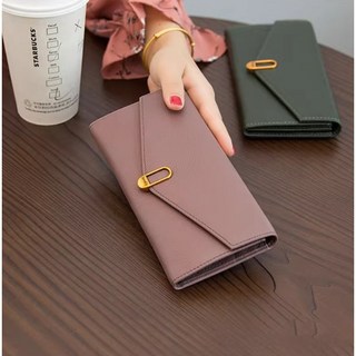 法國柏薩尼真皮長夾，2025新款女用皮夾，時尚長款手拿包，多卡位大容量