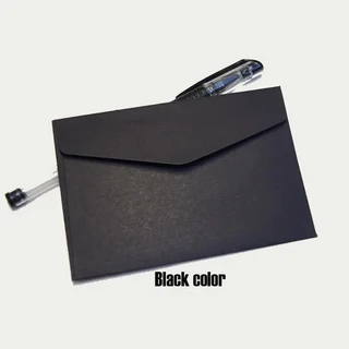 다채로운 미니 크래프트 봉투 비즈니스 VIP 카드 작은 결혼식 파티 초대장 종이 사무실 Lxw: 11.7x8cm 100, 07 black