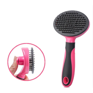 모아펫 반려동물 브러쉬 원터치 슬리커, 로즈, 1개