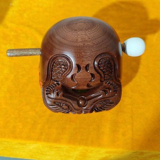 木魚 功德木魚 小木魚 敲打木魚 法器木魚 寺廟木魚 雕刻木魚 【紫檀實木】臺灣紫檀木木魚打擊樂器法器實木敲打靜心擺件佛, 1個, 5寸+墊子+錘