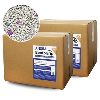 안심벤토그립 2박스 세트 36kg 대용량 다묘가정 벤토나이트 고양이모래 고양이화장실모래 가는입자, 18kg, 2개, 무향