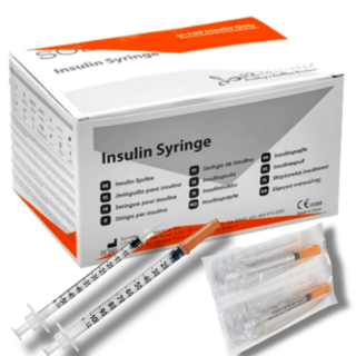 sol M 솔엠 일회용 멸균 인슐린 주사 0.5cc 31G 8mm 100p 병원 의료용 당뇨 태반 성장 정밀 주사 강아지 고양이 반려동물, 1박스, sm-0.5ml/cc x 8mm R