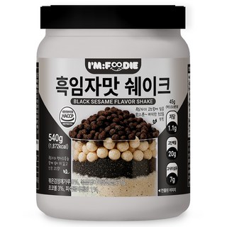 아임푸디 맛있는 흑임자맛 단백질 쉐이크 고단백 저당 프로틴 단백질보충제, 1개, 540g