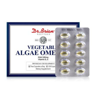 닥터브라이언 식물성 알게 오메가3 EPA+DHA함유 저온 초임계 추출방식 비타민D 비타민E 온가족 임산부 청소년 수험생 영양제 추천 어르신 건강선물 505mgx120캡슐, 120정, 1개