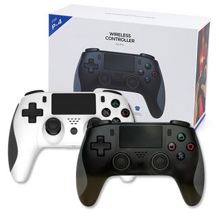 (국내정발) DOBE 클론 PS4 무선 컨트롤러 그립에디션 [스팀 PC유선 C타입] 플스4 듀얼쇼크4, 블랙, 1개