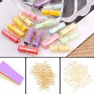 메시지 캡슐 사랑 알약 병에 롤 종이 포함 투명 편지 미니 소원 메모 발렌타인 파티 선물, 01 Multicolored