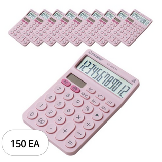 타임버드 듀얼파워 탁상용 컬러 계산기 SJC-20UC, 핑크(SJC-20UCPK), 150개