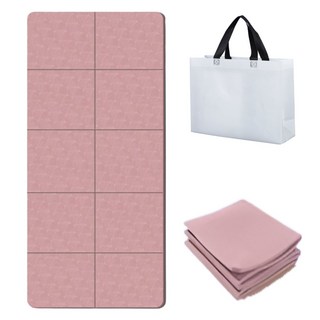 ErrifY 접이식 요가매트 휴대용 소음방지, 1개, 핑크