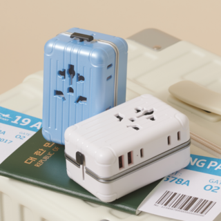 폴리폴 캐리어댑 여행용 멀티어댑터 해외 콘센트 전세계 5포트 초고속, 1개, HOLIDAY 블루