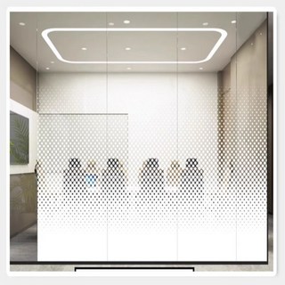 白色雙向漸變圓點玻璃貼膜單辦公室玻璃隔斷定製UV個性打印貼紙, 1個, 雙向圓點漸變,高127釐米X100釐米寬