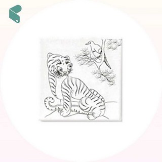 캔버스액자 까치호랑이 그림 액자 인테리어 풍수 장식 캔버스 민화 그림 액자용 커머스픽101