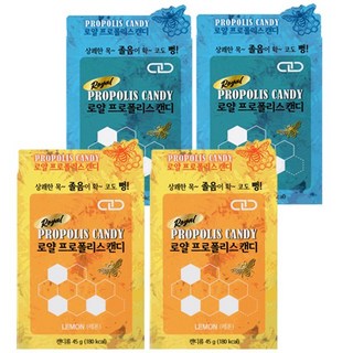 로얄 프로폴리스 목캔디 (페퍼민트맛+레몬맛) 골고루발송, 4개, 36g