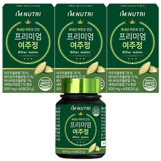 아임뉴트리 프리미엄 여주정 국내산 여주 돼지감자 함초 겨우살이 바나바잎, 3개, 60정