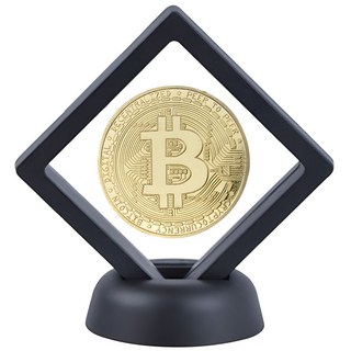 라온하제 비트코인 이더리움 리플 가상화폐 기념주화 코인 암호화폐 동전 수집 스텐드+장식장 포함, 01 비트코인 골드