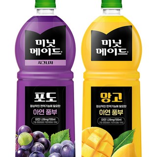 미닛메이드 2종세트 3+3 시그니처 포도 망고 주스 1.5L