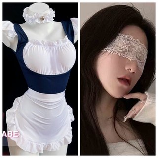 男僕復古性感連體衣 緊身圍裙 COS兩件套, 1個, 男仆裝含鈴鐺+白眼罩L 100-120斤