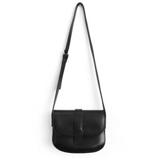 MDMS 韓系奶茶包半月包女包 馬鞍包肩背包 女用側背包斜背包 單肩小包 小紅書側背包女 B004, 獨家黑色(無背面夾層)