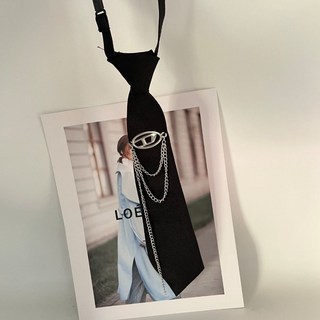 桃園出貨 小衆設計蝴蝶字母鏈條領帶學院風男女通用免打襯衫合金百搭領結