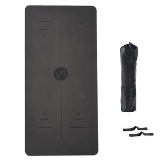 유렌 센터라인 요가매트 미끄럼방지 TPE 90cm 와이드 필라테스 운동매트, 1개, 블랙