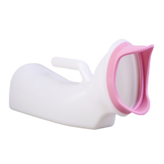 大容量尿壺 1200ML 夜壺 便攜車載老人尿壺 成人男士車用, 粉白色, 1個