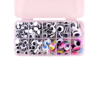 인형눈 10칸 스티커눈 붙이는 눈알, 1세트, 블랙컬러10칸