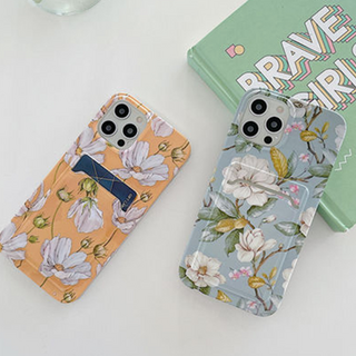 아이폰 13 아이폰12 컬러 꽃 플라워 대리석 패턴 카드 수납 포켓 휴대폰 케이스 아이폰13프로 아이폰12프로 맥스