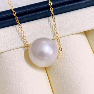 18K金珍珠吊墜項鍊，10-11mm淡水珍珠，路路通鎖骨鍊，靜奢風優雅大氣，時尚簡約單珠設計