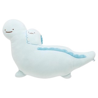 San-X 角落生物 閃亮的夜晚系列 棉柔造型靠墊 蜥蜴和恐龍媽媽 舒適腰靠背墊 辦公室居家必備