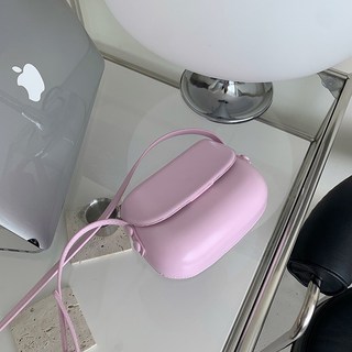 MDMS 手機包 網紅爆款 馬鞍包 歐美 韓國 復古 ins 斜挎包 迷你包 百搭 簡約 OOTD 小廢包, 香芋粉