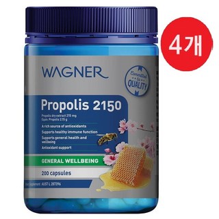 호주 와그너 Wagner Propolis 프로폴리스 2150 캡슐, 4개, 200정