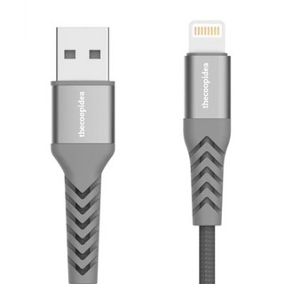 thecoopidea MFI認證 1.2M USBA to Lightning 快充傳輸線 LC06尼龍編織耐用升級, 灰色,1.2M, 1個