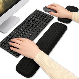 에이트몰 손목편안 키보드 마우스 손목 받침대, 블랙, 1세트