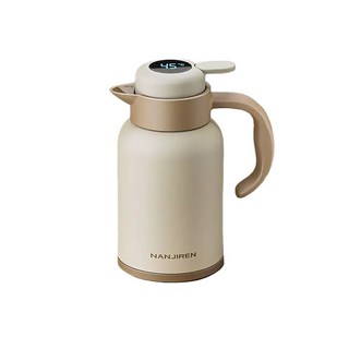 NANJIIEN 多功能保溫壺 1700ml 月影白 智慧溫控 玻璃內膽, 白色, 1個, 1.7L