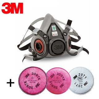 3M 반면형 방독면 6200(중형)+필터 2091K특급(2개입), 1개