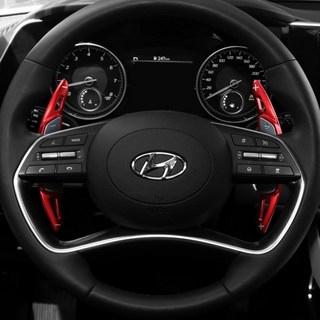 패들쉬프트 연장킷 핸들튜닝용품 2P 현대 쏘나타 하이브리드 DN8 HEV 디 올 뉴 투싼 스타리아 더 그랜저 자동차 스티어링 휠 기어 익스텐더 DSG 스티커, 빨간