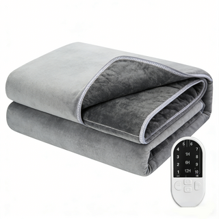 電熱毯，智能定時，多段溫度調節，柔軟舒適，安全可靠, 150*65cm--110v--高配定時功能