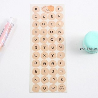 迷你貼紙 可愛英文字母手帳diy裝飾貼畫ins字母貼紙數字素材彩色手賬貼, 1個, 紫色奶油,1張